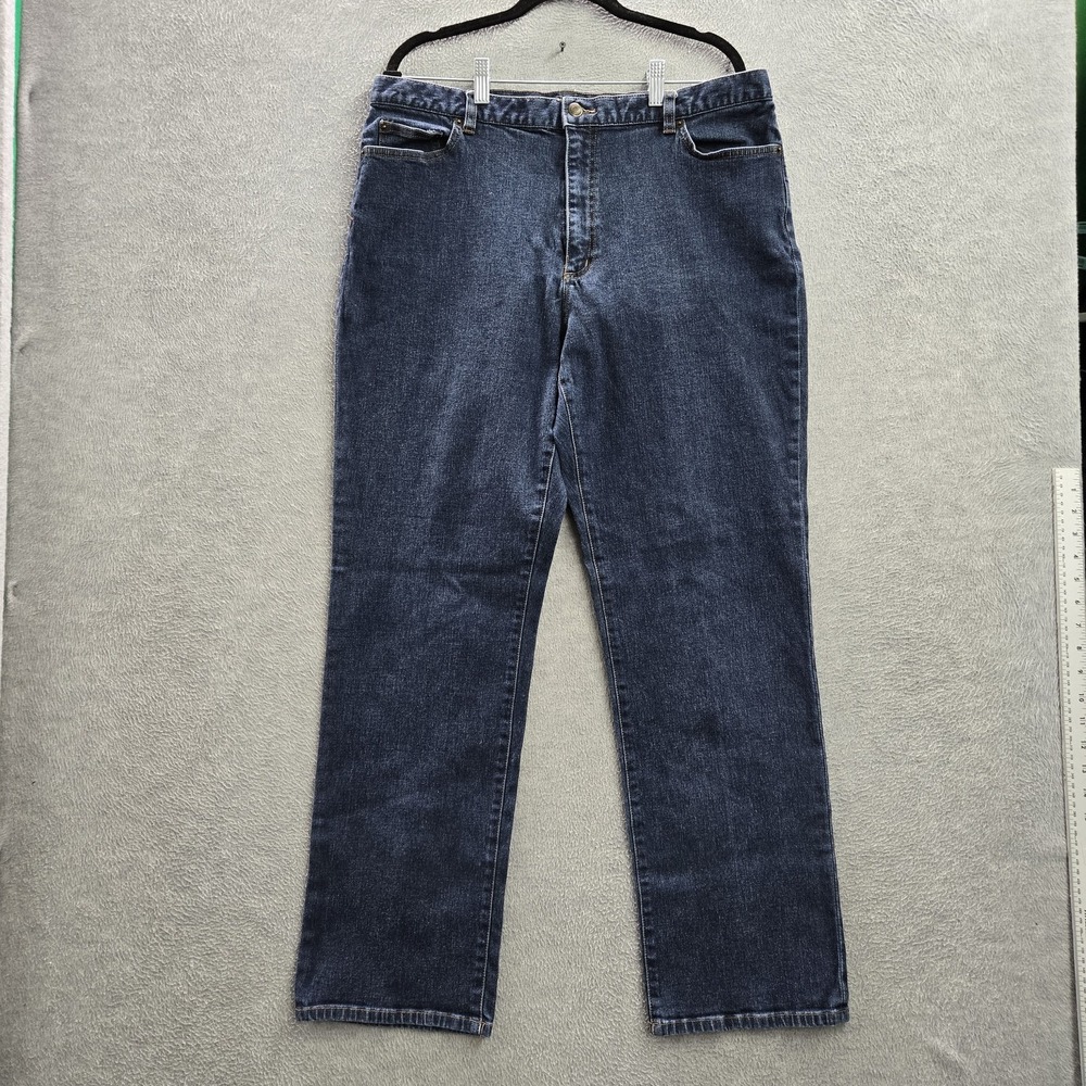 Lauren Jeans Co. Women Jeans 16 Blue Denim Button Zipper 30" Inseam